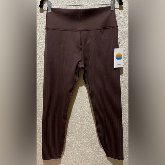 NWT Vuori Inversion Ribbed Java High-Waisted Performance Leggings Size L - Picture 8 of 12